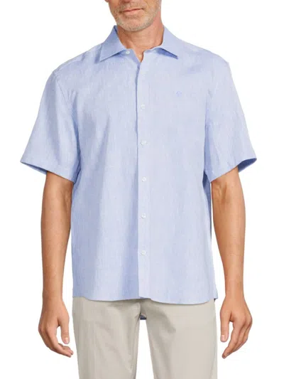 North Sails Men's Short Sleeve Linen Shirt In Light Blue