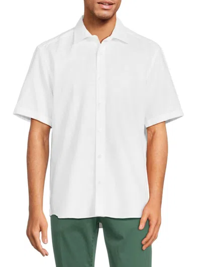 North Sails Men's Short Sleeve Linen Shirt In White