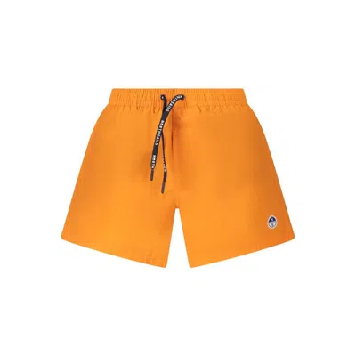 North Sails Logo-patch Drawstring Swim Shorts In Orange