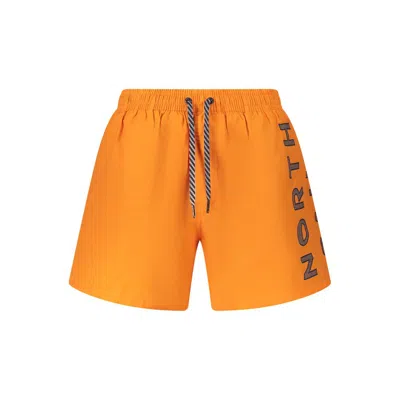 North Sails Logo-print Drawstring Swim Shorts In Orange