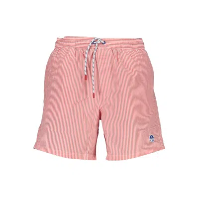 North Sails Striped Cotton Swim Shorts In Pink