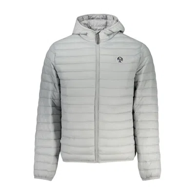 North Sails Quilted Hooded Jacket In Gray