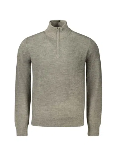 North Sails Quarter-zip Knitted Sweater In Gray