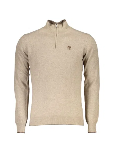North Sails Quarter-zip Logo-patch Sweater In Neutral