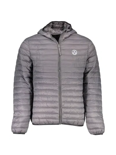 North Sails Quilted Hooded Jacket In Gray