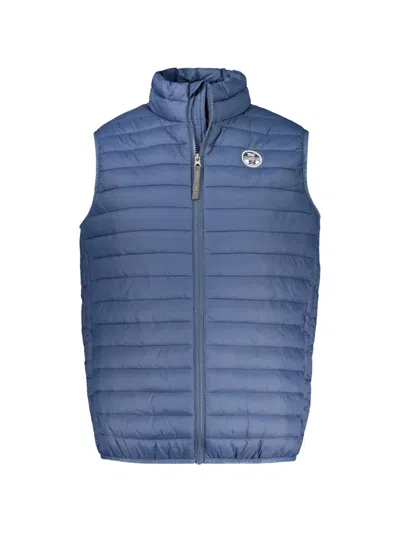 North Sails Quilted Zip-up Gilet In Blue