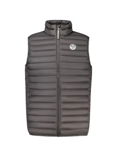 North Sails Quilted-finish Logo-patch Gilet In Gray