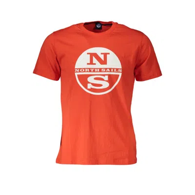 North Sails Red Cotton Men T-shirt In Orange