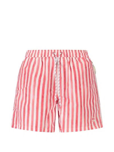 North Sails Striped Drawstring Swim Shorts In Red