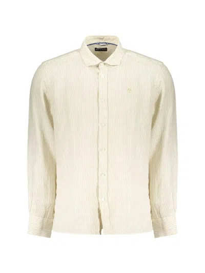 North Sails Striped Linen Shirt In Neutral