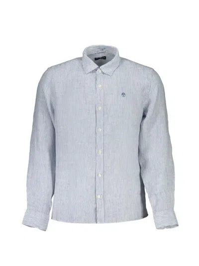 North Sails Striped Linen Shirt In White