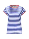 North Sails Striped-pattern Logo-print T-shirt In Blue