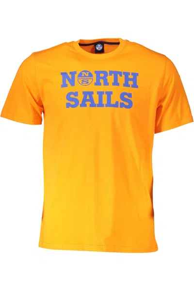 North Sails Vibrant Orange Cotton Tee With Logo Print