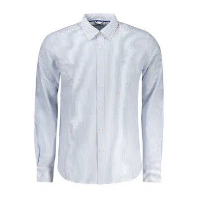 North Sails White Cotton Men Shirt In Blue