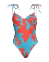 North Sails Woman One-piece Swimsuit Sky Blue Size M Polyester, Elastane In Blue