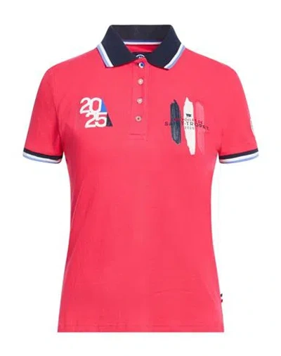 North Sails Woman Polo Shirt Red Size Xs Cotton, Elastane In Pink