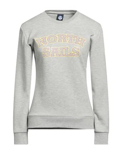 North Sails Woman Sweatshirt Light Grey Size M Cotton, Polyester