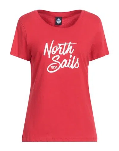 North Sails Woman T-shirt Red Size Xl Cotton