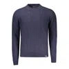 North Sails Blue Wool Men Sweater In Blue