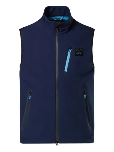North Sails Zip-fastening Softshell Vest In Blue