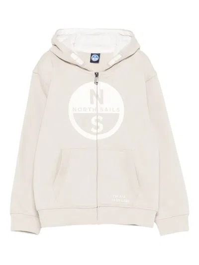 North Sails Zipped Hoodie In Neutral
