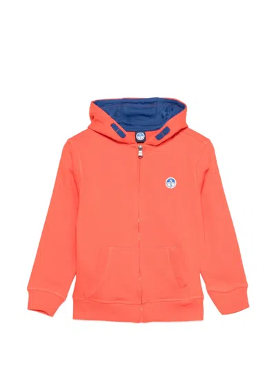 North Sails Kids' Zip-up Hoodie In Orange