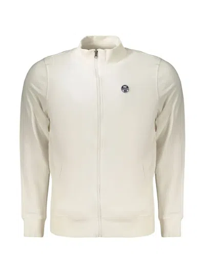 North Sails Zip-up Logo-patch Sweater In White