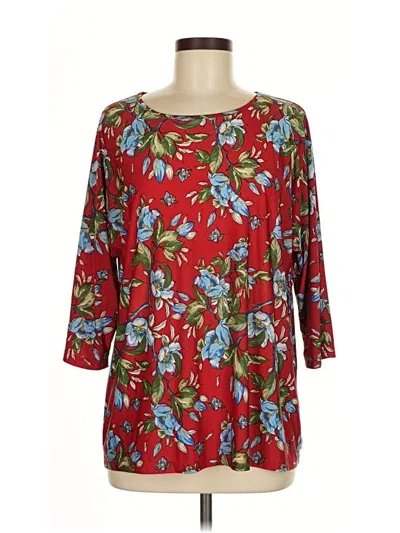 Pre-owned North Style 3/4 Sleeve Blouse In Red