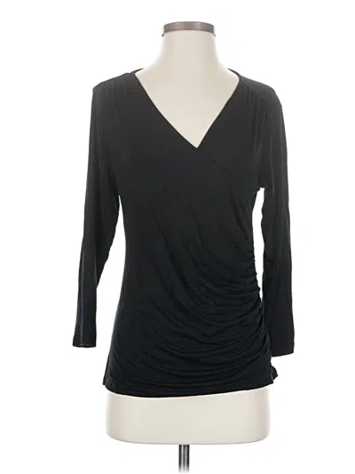 Pre-owned North Style 3/4 Sleeve Top Black V Neck Tops