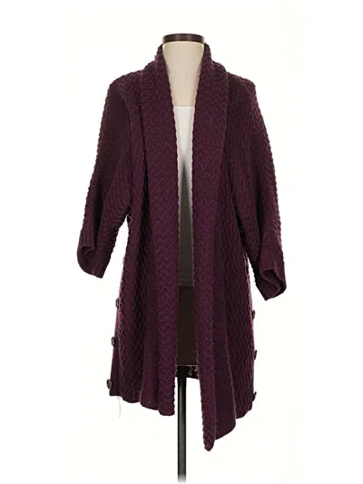 Pre-owned North Style Cardigan Sweater In Burgundy
