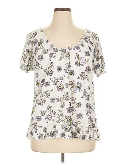 Pre-owned North Style Short Sleeve Blouse In Silver