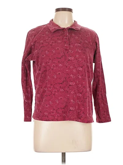 Pre-owned Northcrest Long Sleeve Button Down Shirt In Burgundy