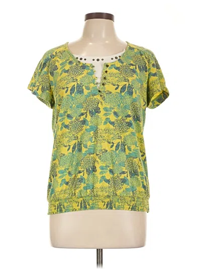 Pre-owned Northcrest Short Sleeve Blouse In Green