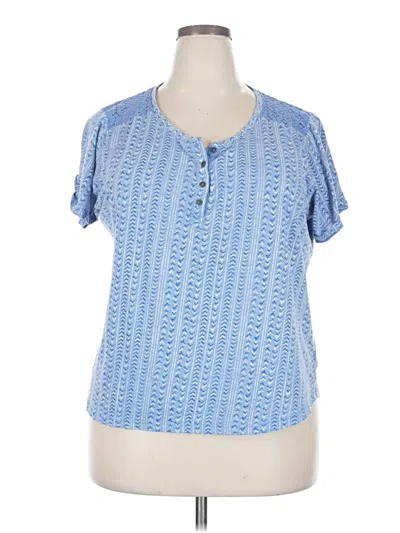 Pre-owned Northcrest Short Sleeve Henley Shirt In Blue