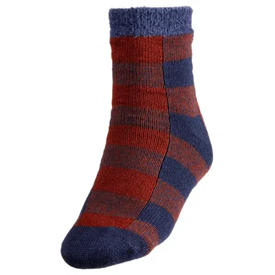 Northeast Outfitters Cozy Cabin Crew Socks Men's Navy Red Check Dsg155 In Multi