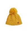 Northern Classics Unisex Cable Knit Pom-pom Hat In Honey