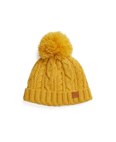 Northern Classics Unisex Cable Knit Pom-pom Hat In Honey
