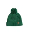 Northern Classics Unisex Cable Knit Pom-pom Hat In Pine Green