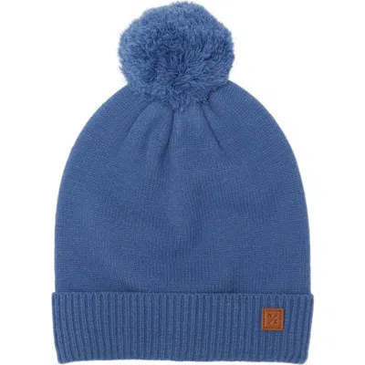 Northern Classics Knit Winter Hat With Knit Pom In Blue