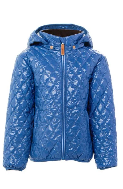 Northern Classics Shiny Quilted Puffer Jacket In Blue