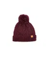 Northern Classics Unisex Cable Knit Pom Pom Hat - Adult In Cranberry
