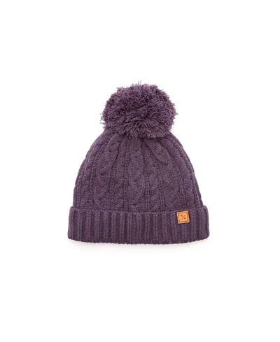 Northern Classics Unisex Cable Knit Pom Pom Hat - Adult In Dusty Purple