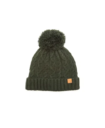Northern Classics Unisex Cable Knit Pom Pom Hat - Baby, Little Kid, Big Kid In Olive Green
