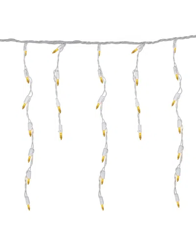 Northern Lights Dnu Unprofitable Northlight 100 Count Opaque Gold Mini Icicle Christmas Lights - 3.5ft White Wire