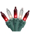 Northern Lights Northlight 100-count Red And White Led Mini Christmas Lights Set 33ft Green Wire In Red