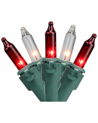 NORTHERN LIGHTS DNU UNPROFITABLE NORTHLIGHT 100-COUNT RED AND CLEAR MINI STRING CHRISTMAS LIGHT SET 20.25FT GREEN WI