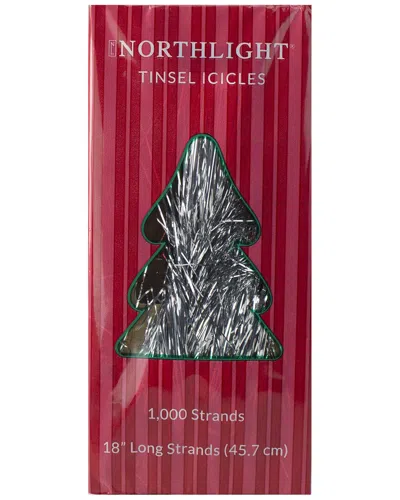 NORTHERN LIGHTS DNU UNPROFITABLE NORTHLIGHT 1000CT SILVER TINSEL ICICLE STRANDS CHRISTMAS DECORATIONS 18IN