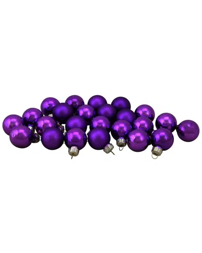 Northern Lights Dnu Unprofitable Northlight 24ct Purple 2-finish Glass Ball Christmas Ornaments 1in (25mm)