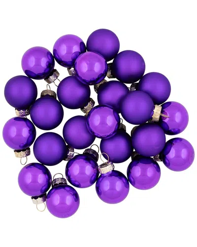 Northern Lights Dnu Unprofitable Northlight 24ct Purple 2-finish Glass Ball Christmas  Ornaments 1in (25mm)