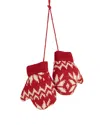 Northern Lights Dnu Unprofitable Northlight 4in Red And White Nordic Knit Mittens Christmas Ornament In Red